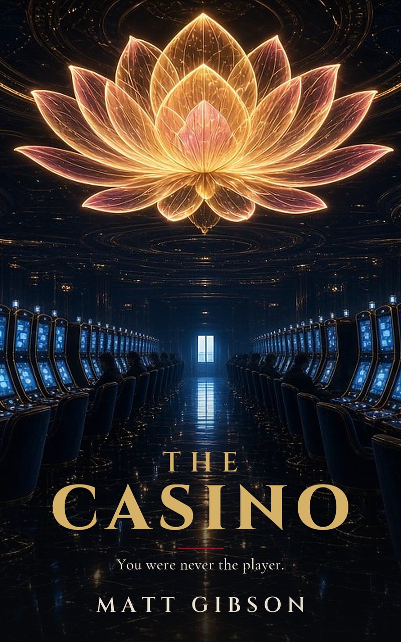 The Casino by Matt Gibson - a glowing lotus above endless rows of screens